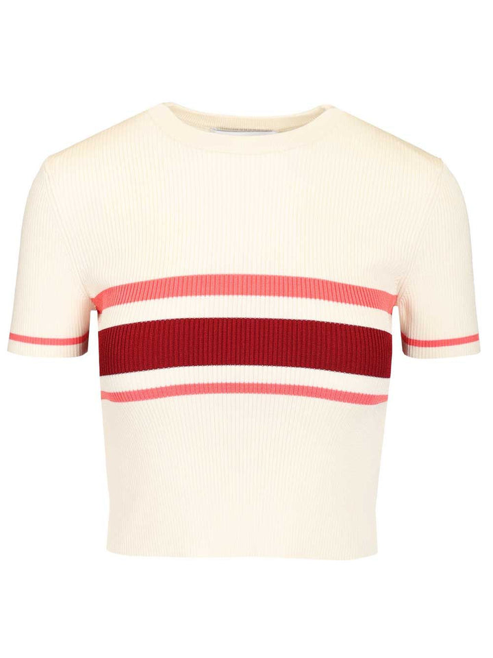 Self-Portrait Knit Top T-Shirt - White | 1df6e5d3e9267b0ce87fcd258281079c350b6b37