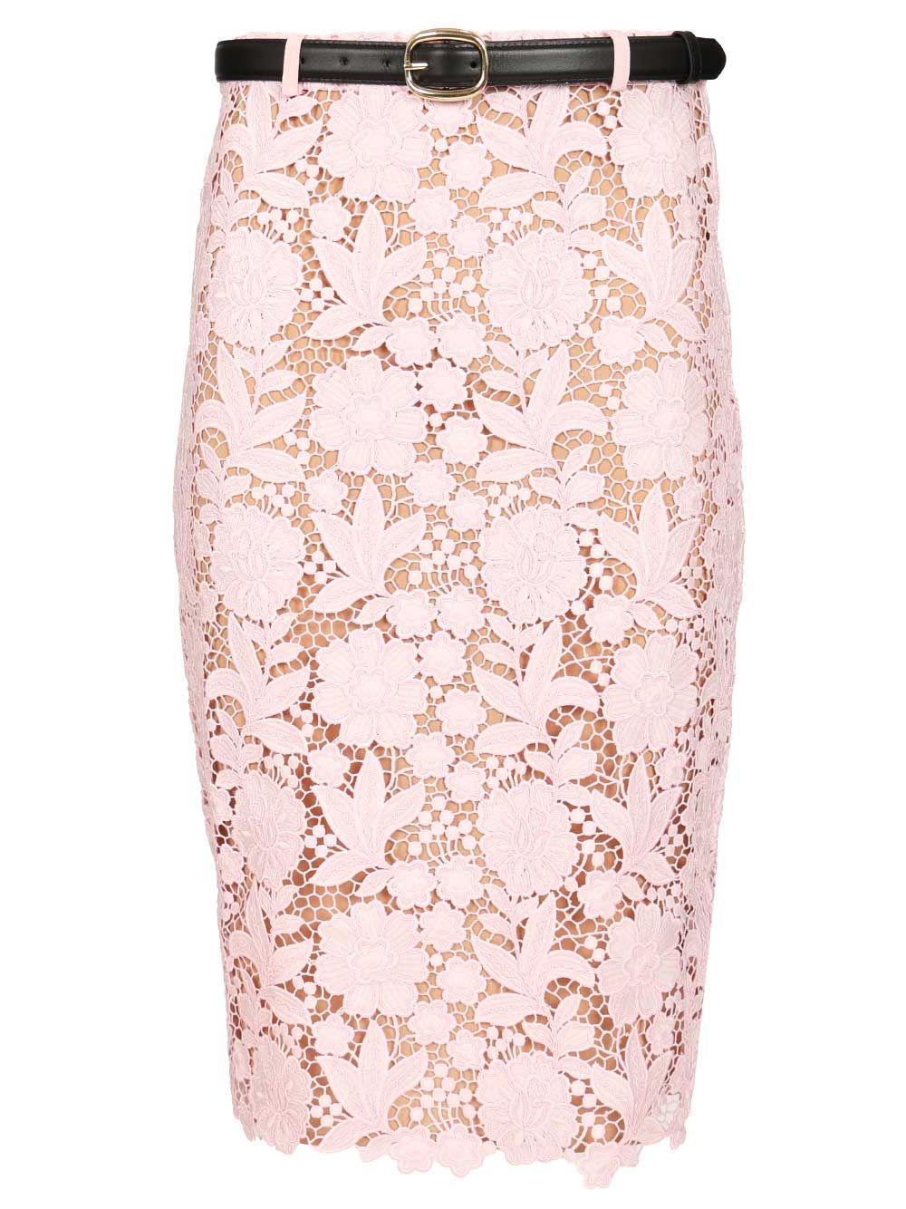 Self-Portrait Pink Lace Pencil Skirt Skirts - Rose | 8467f3d6b50d7fb0b11c00f253025533be6cef20