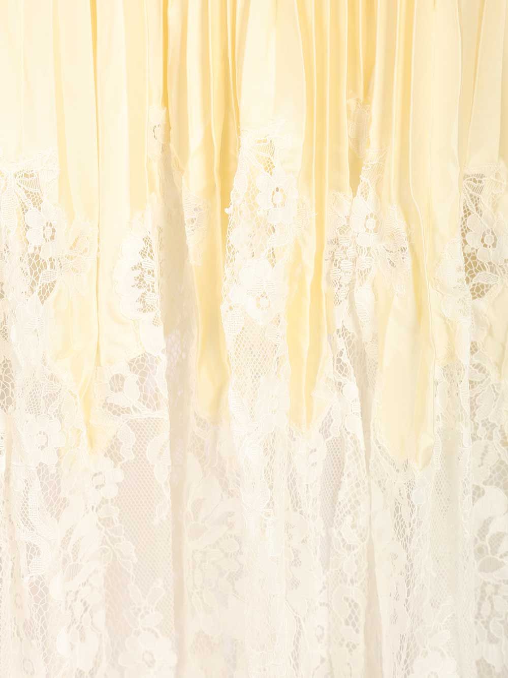 Self-Portrait Yellow Satin Lace Midi Skirt Skirts - Yellow | 88574da1af279238daaf8fa65422268345d99b41