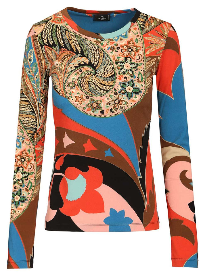 Etro Long-Sleeved Top With Paisley Print Tops - Multicolor | 6f882742e44b489a5f41a77e48d5f6f2b042ea48