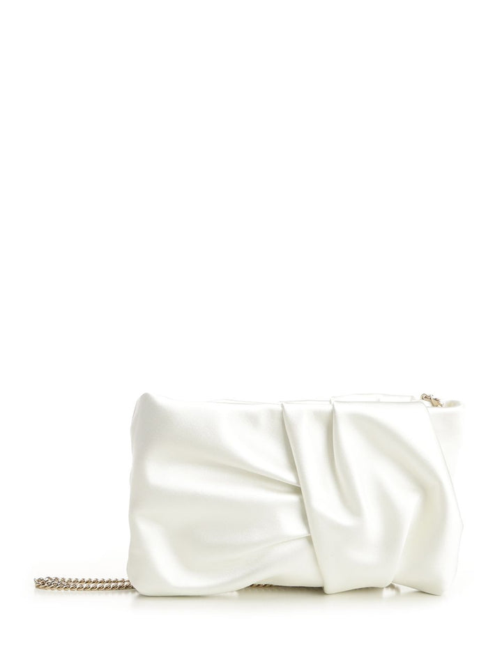 Jimmy Choo Black Satin Clutch Clutches - White | 99beb0fc77fc04becdbf76471fb1d020f12d653f