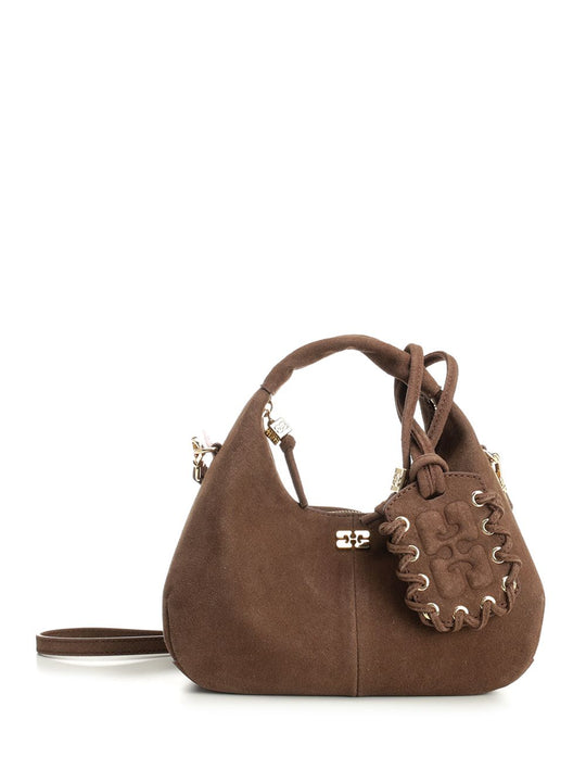 Hobo Mini Recycled Suede Pelinova Shoulder Bags Brown