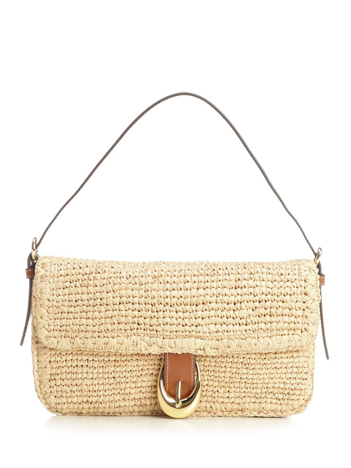 Staud Harlow Raffia Shoulder Bag Shoulder Bags - Beige | e825b31c6f50b80e0885455b8d335c5c243f0fee
