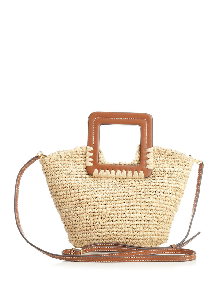 Staud Shirley Raffia Mini Bucket Handbags - Beige | 7d7dafc9971cee8455cf1167b1724ea471b8ea74