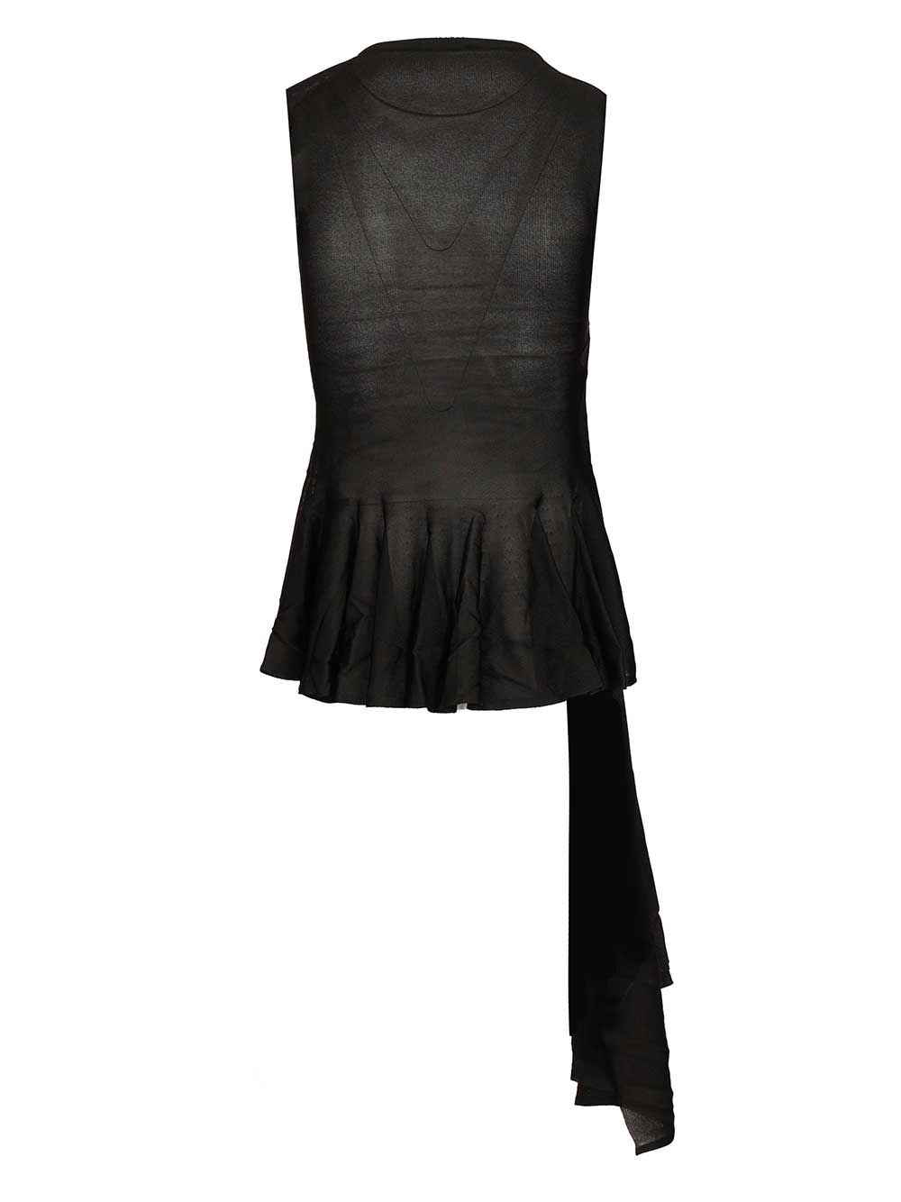 AlaÏA Asymmetrical Top With Godet Tops - Black | 8c1531e3d5f0fe428159d19f59644135e9077ab4
