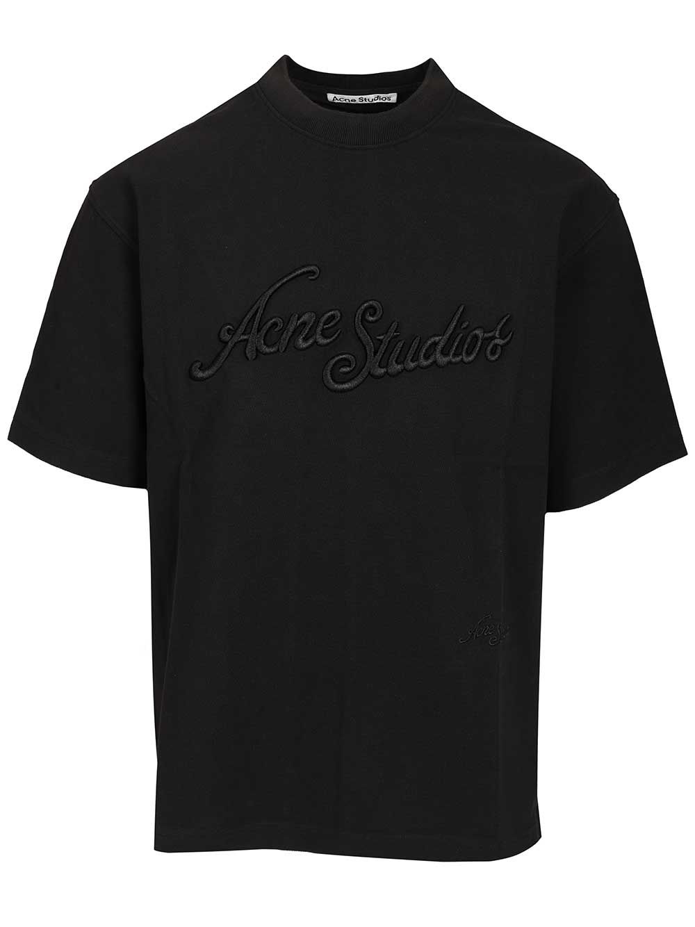 Acne Studios With Embroidered Logo T-Shirt - Black | 35a8bf515c841330964234a738273983569b144a