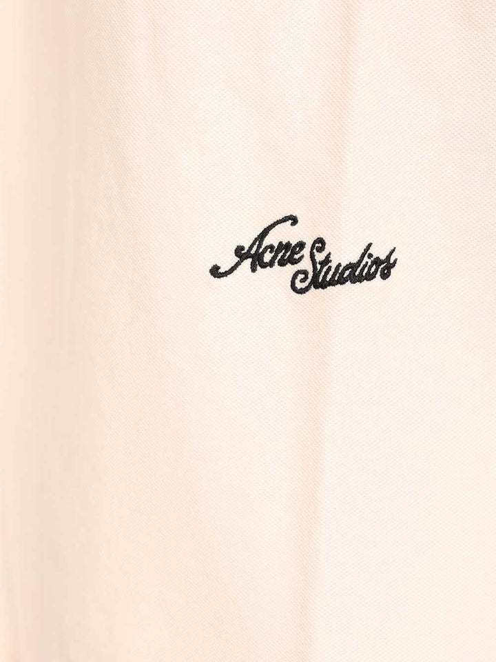 Acne Studios With Embroidered Logo T-Shirt - Rose | 68c2772243f118169395c63d519c2019a2012591