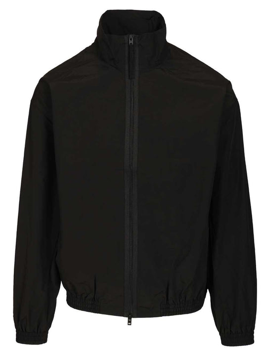 Nylon Zip-Up Jacket Jackets Black