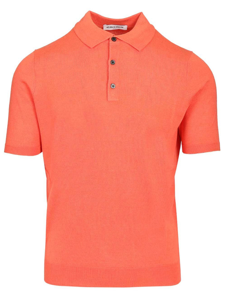 Al Duca D'Aosta Silk And Cashmere Polo shirt - Red | 23acdf88c481c4a2d92470cec456fd22b9da4211