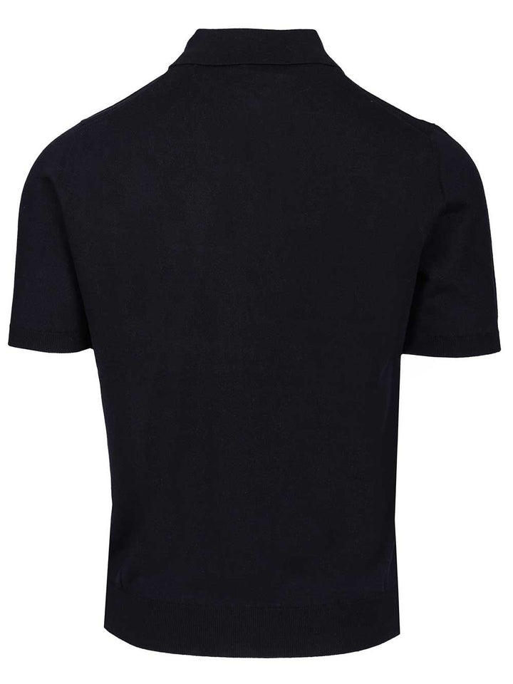 Al Duca D'Aosta Silk And Cashmere Polo shirt - Blue | 2162b0383e9687a49fe65362e0400867a8239b5b