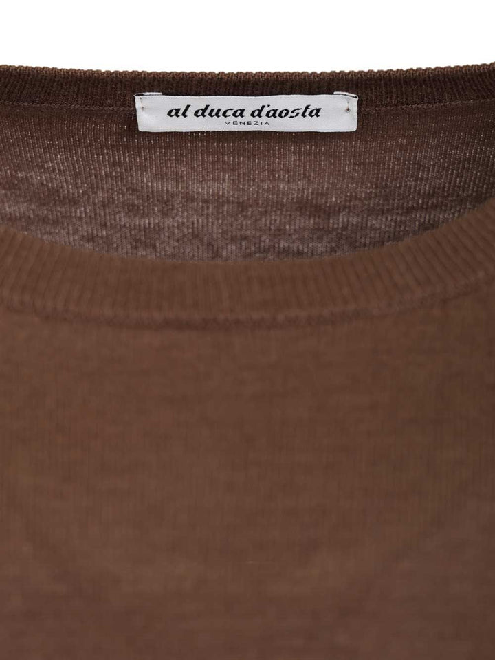 Al Duca D'Aosta Sweater In Cashmere And Silk Blend Knitwear - Brown | a3fdf446c24446d86044573eec6a4e40186e5c04