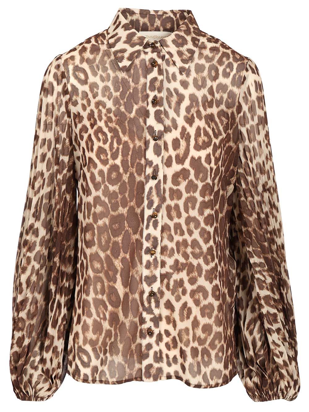 Zimmermann Sunray Collared Shirt Shirts - Animalier | 7e5228bd97aa7c515d54de40dc1cdad2b8100b06