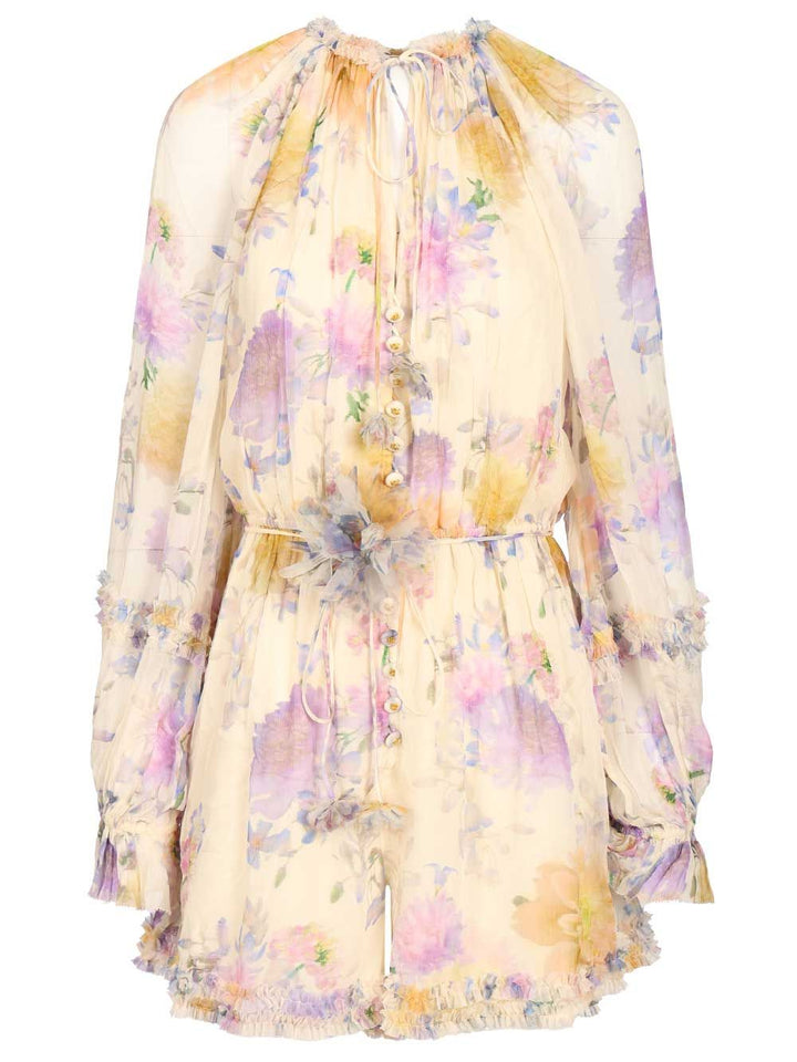 Zimmermann Luna Ruffle Playsuit Dresses - Multicolor | cf3a67878040b20b1118a867c0b11f9d53209299