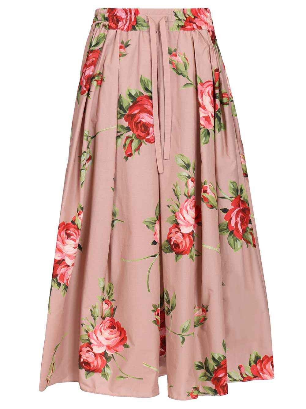 Dolce & Gabbana Midi Skirt With Rose Bouquet Print Skirts - Rose | eab85e356abe5f6a2e609c95a9a63e0664662aa1