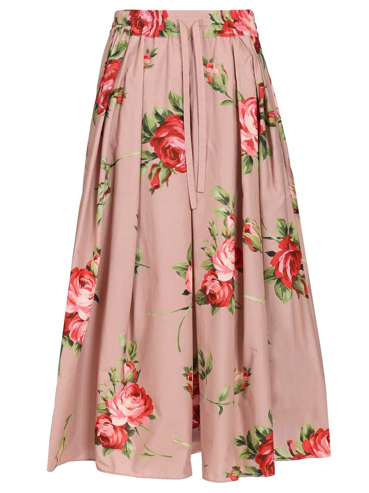 Dolce & Gabbana Midi Skirt With Rose Bouquet Print Skirts - Rose | eab85e356abe5f6a2e609c95a9a63e0664662aa1