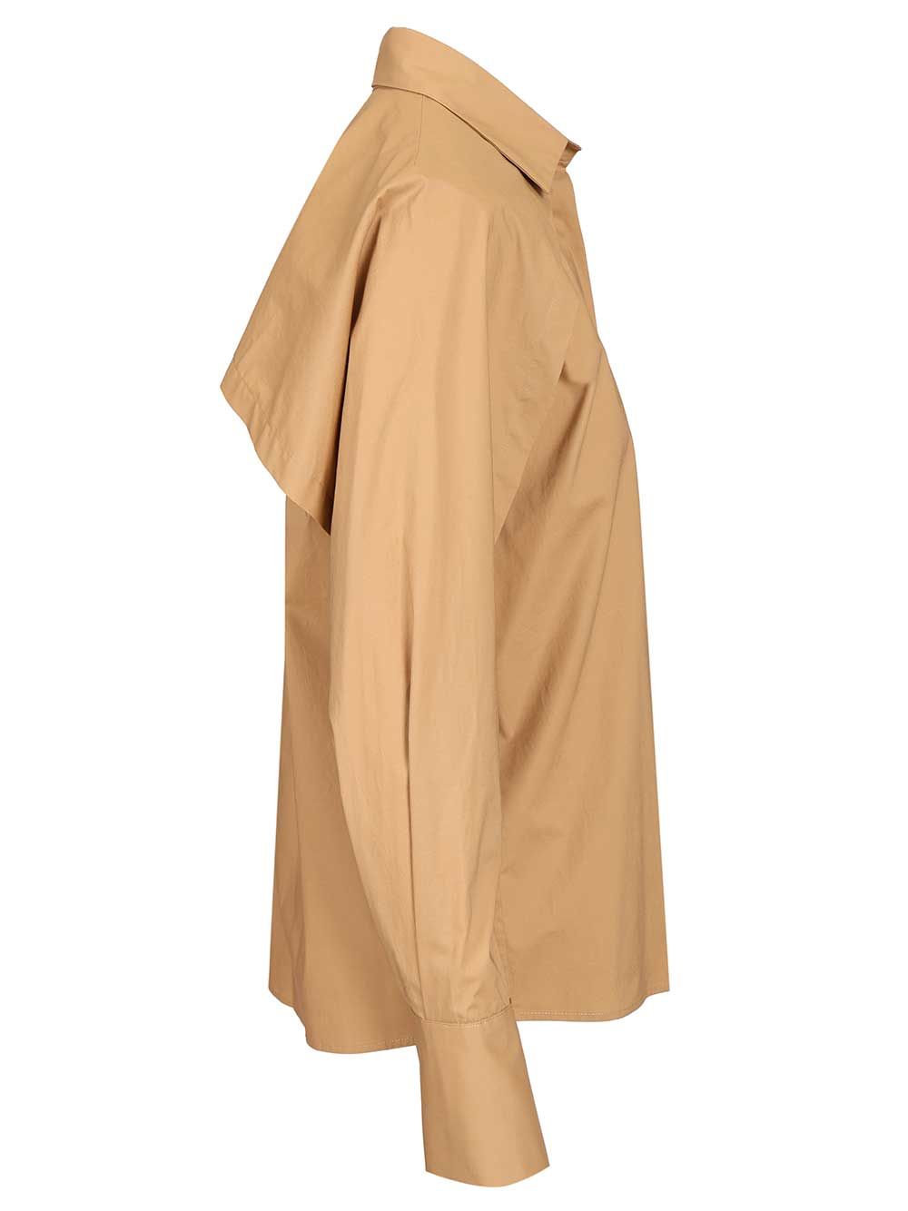 Federica Tosi Open-Sleeved Shirt Shirts - Beige | 343eaa3b526614a62749646759b7b01ef5c3c1e2