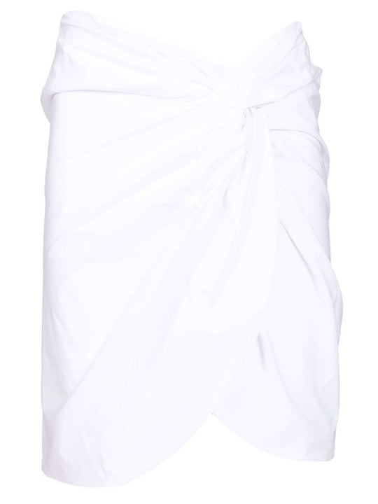 Gonna Corta In Popeline Con Nodo Skirts White