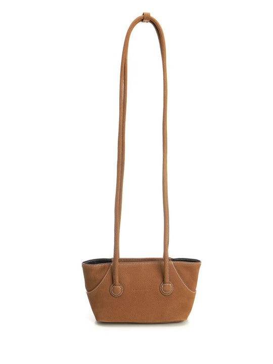 Boat Shopper Small Cow Leather. Crossbody Bags Beige