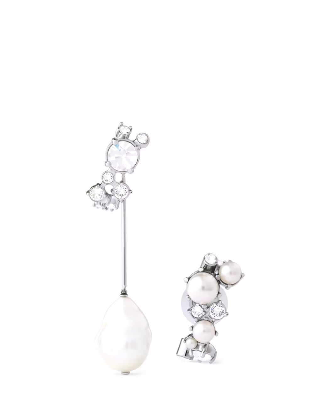 Givenchy Crystal Pearl Silvery Hoops Earrings Jewelry - Silver | e4ffa5f2c043b2c6f143111521c8ede4043fce87