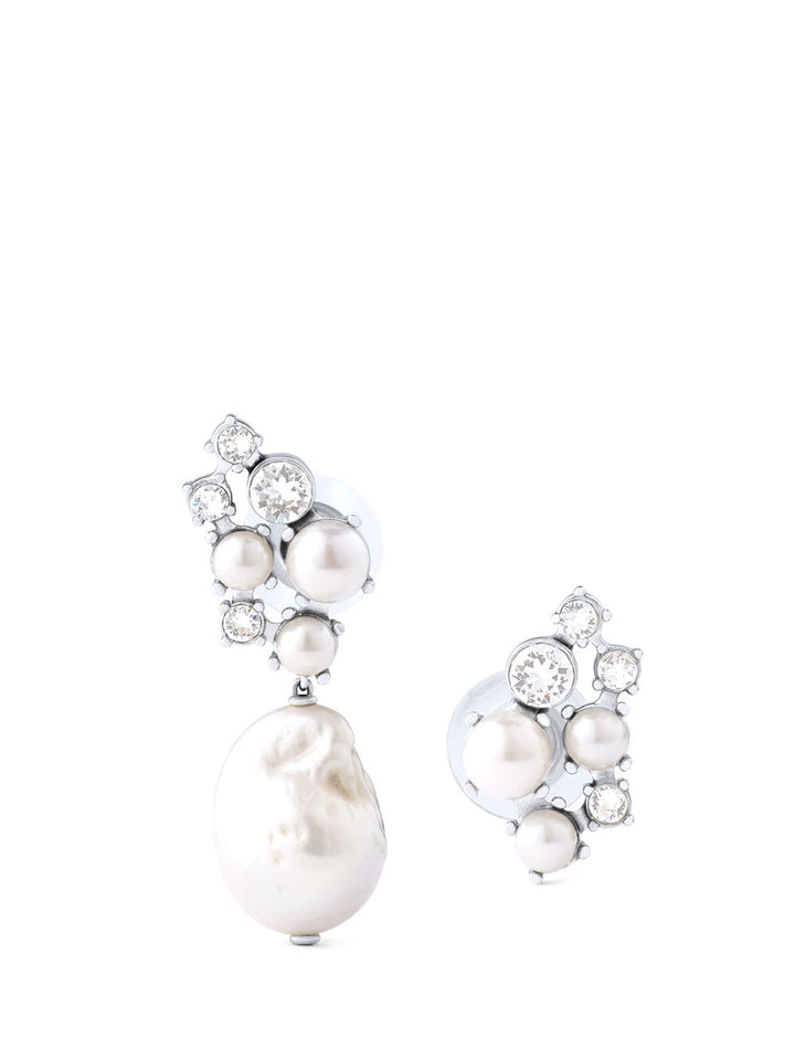 Givenchy Crystal Pearl Mixed Silvery Earrings Jewelry - Silver | 1482f5a4823196851dd8e5ce1a1a023c29d01d92