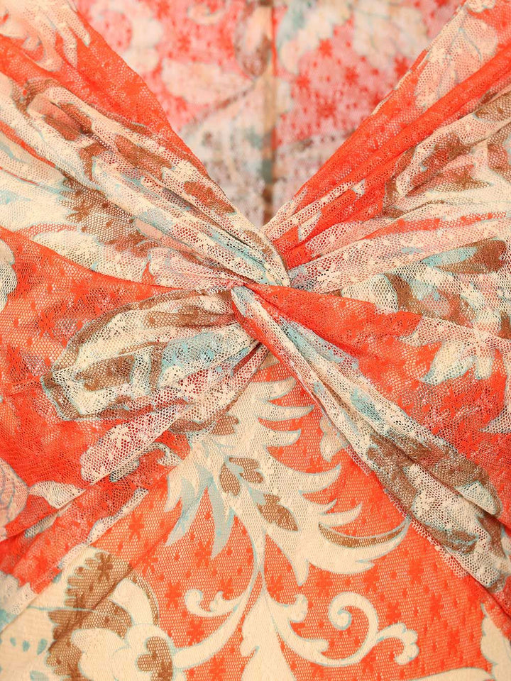 Etro Long Dress With Bardot Neckline And Print Dresses - Red | 422eb9b9f74b6721b4c81241e00c78b9800e223b