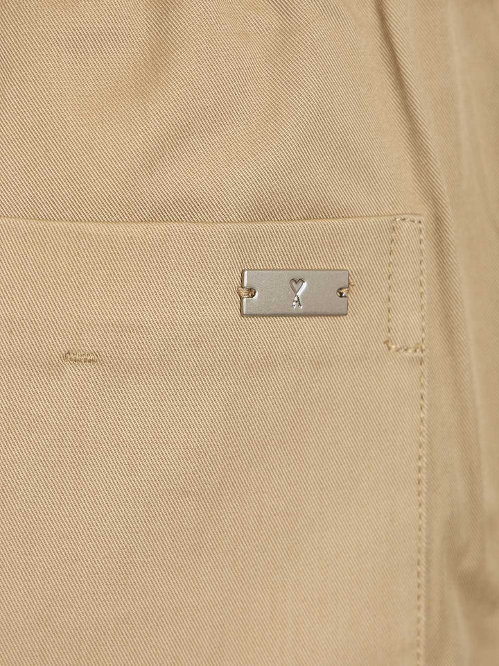 Ami With Elasticated Waist Trousers - Beige | c9874a5a20cfd7d7a96aa2d544b88c1460331771
