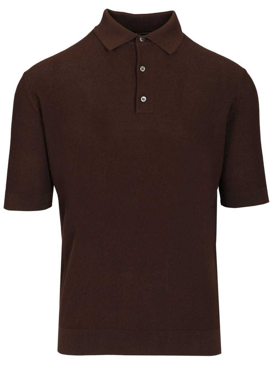 Pique Polo Shirt Brown