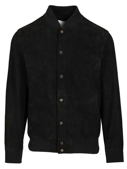 Elthon Suede Bomber Jacket Jackets Black