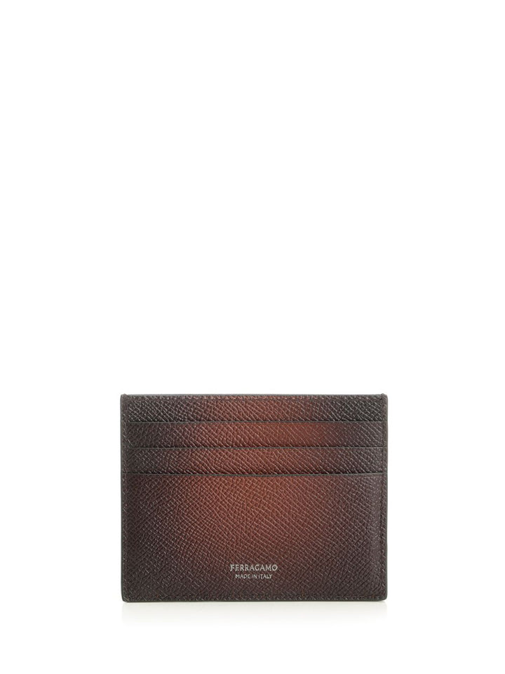 Ferragamo Gancini Credit Card Holder Wallets - Brown | 4f5bdc923341d845e1345ed5a2e39ed0defdb027