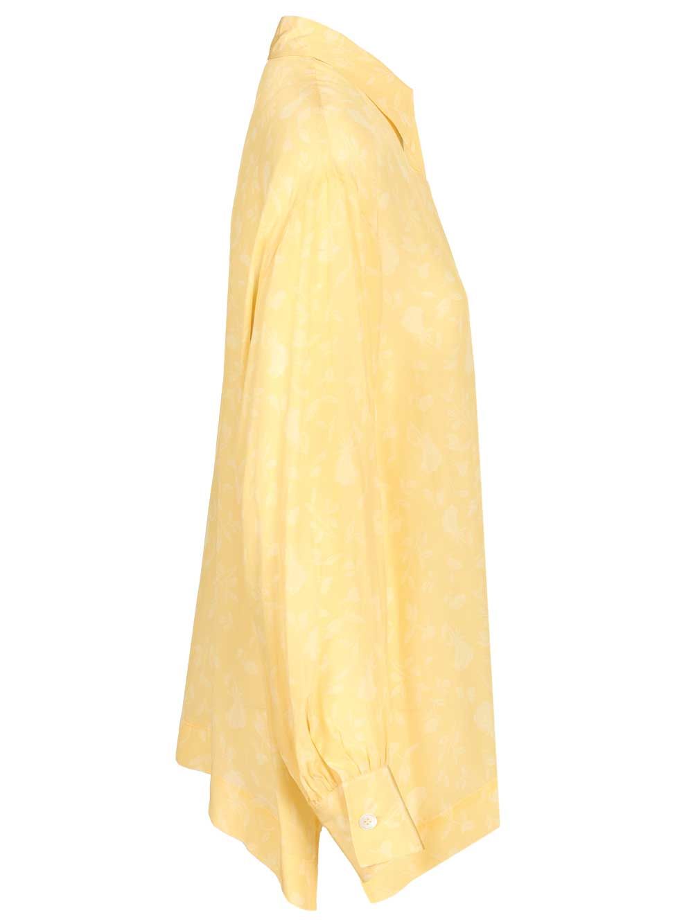Grifoni Soft Floral-Print Blouse Shirts - Yellow | ca7d01bfc81490362452d1d851edbd573fd3c8df