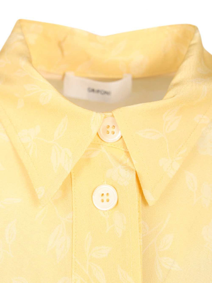 Grifoni Soft Floral-Print Blouse Shirts - Yellow | 92f1f27555686c99d362ec3326955c0db688a8b7