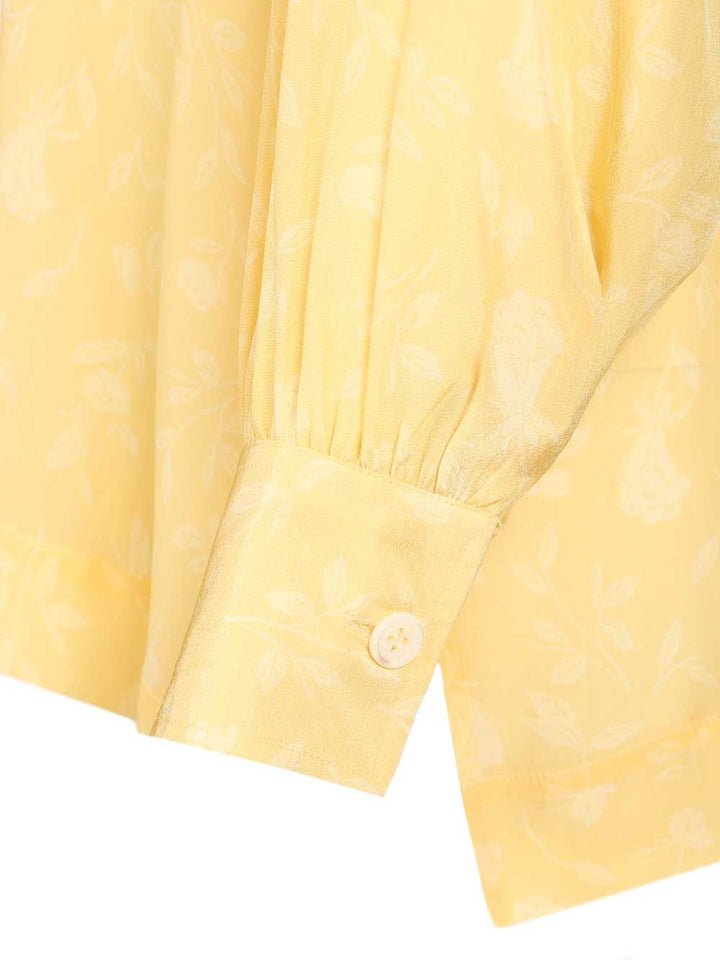 Grifoni Soft Floral-Print Blouse Shirts - Yellow | e47fc50c1afb409ea46555d640f79accc53ddf30