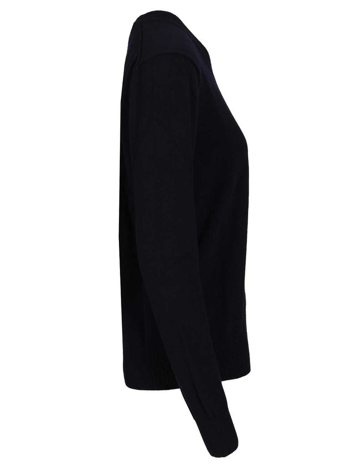 Comme Des Garcons Play Crew Neck Wool Sweater Knitwear - Blue | 1c9c0fac1749538de0668800e73aba18885c5f41