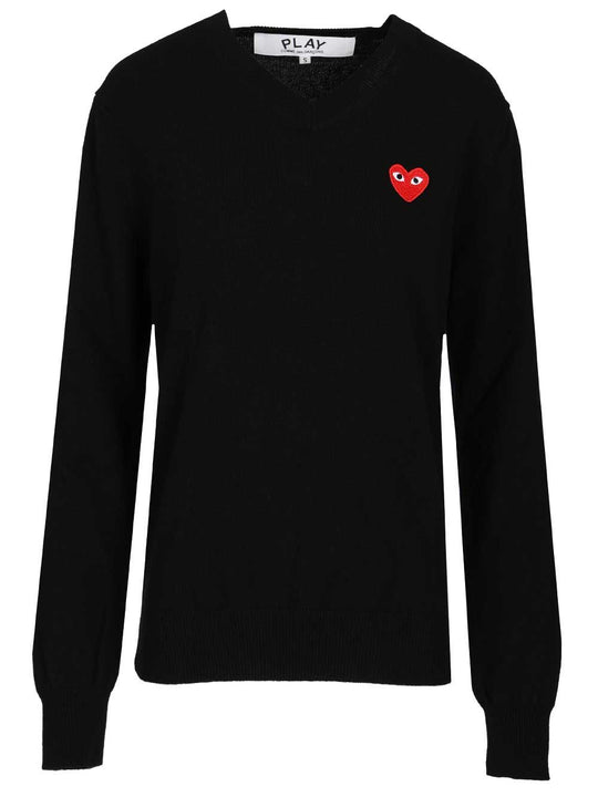 Sweater Red Emblem Knitwear Black