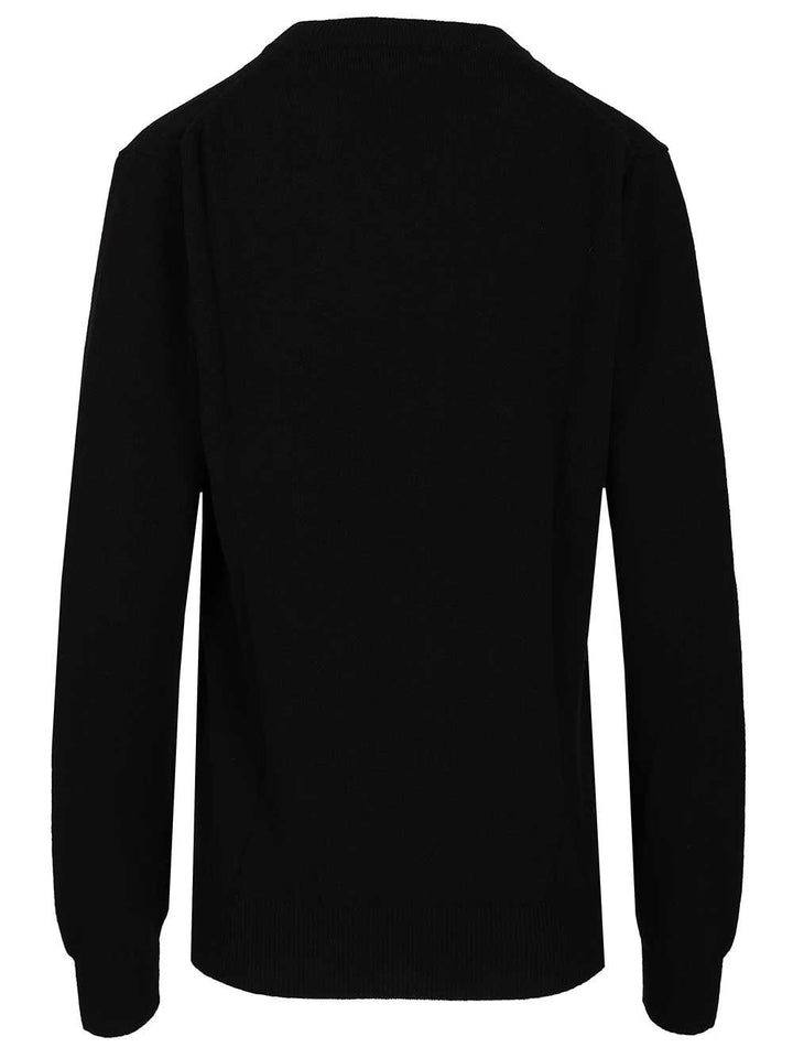Comme Des Garcons Play Crew Neck Wool Sweater Knitwear - Black | e210d19845bd2d6088f6abf13a375b4416910761