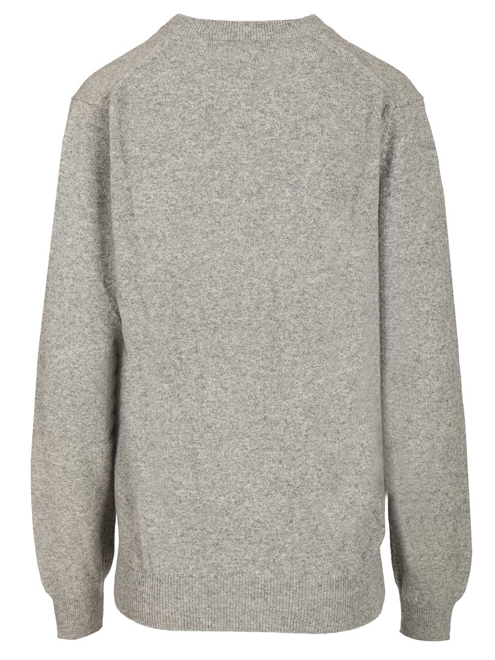 Comme Des Garcons Play Wool Sweater Knitwear - Grey | 77ffd19bef4bec2e65efc1a9973189f3c27faf88