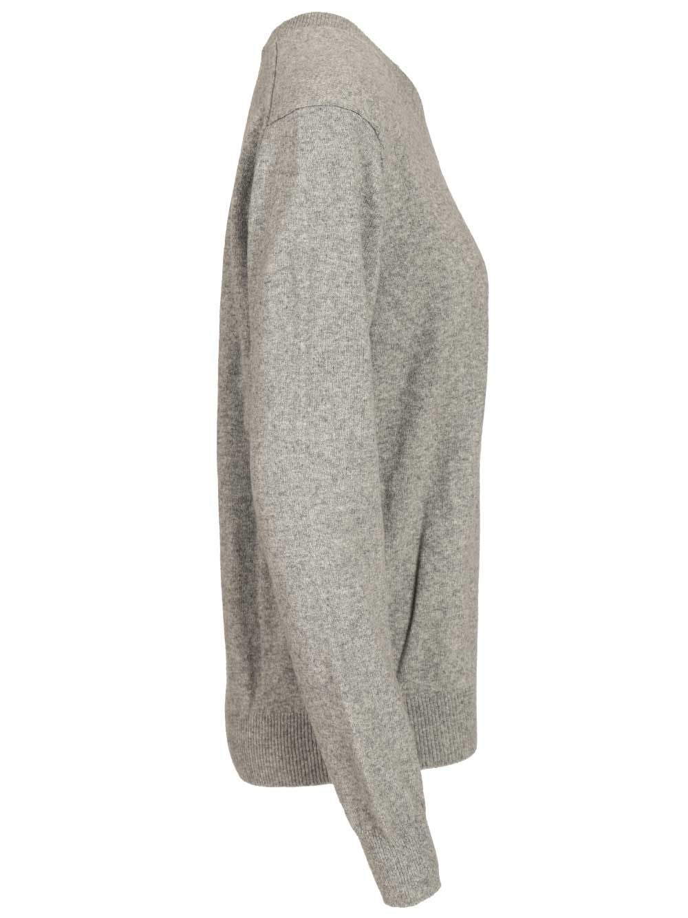 Comme Des Garcons Play Wool Sweater Knitwear - Grey | c011eac4302421c0f9ed9f0f708fa66d254cd5cf