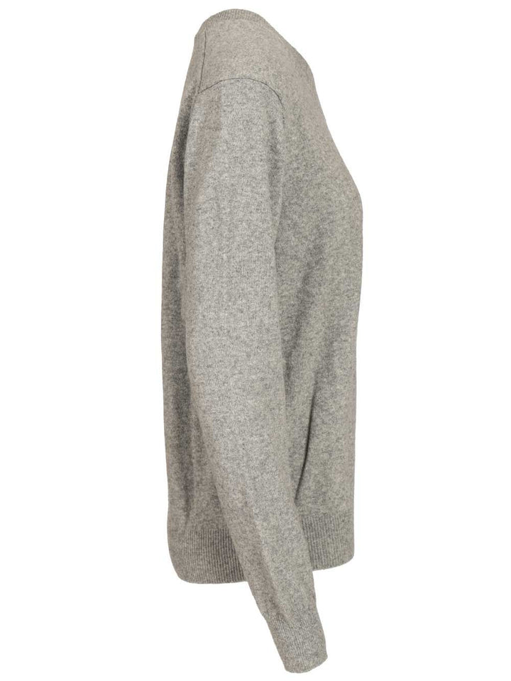 Comme Des Garcons Play Wool Sweater Knitwear - Grey | c011eac4302421c0f9ed9f0f708fa66d254cd5cf