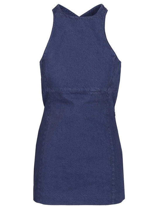 Gabardine Mini Dress Dresses Blue