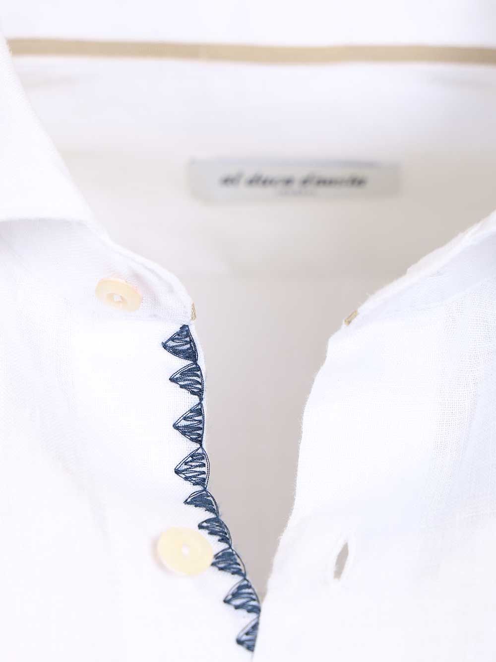Al Duca D'Aosta Camicia  Ricamo 100 Cotone Shirts - White | c6af6bdb374a1a46d16af4147e4693f04a7efae9