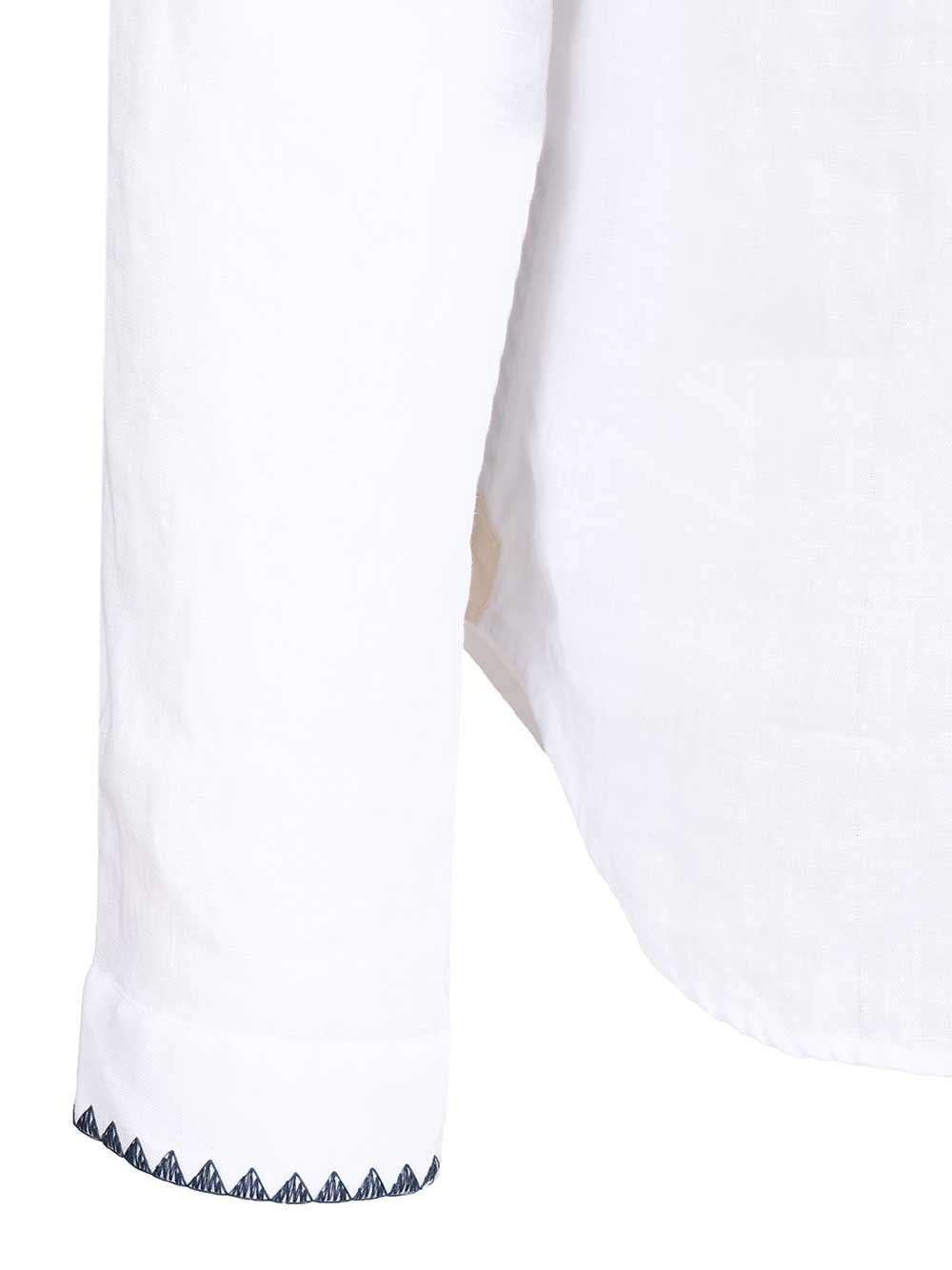 Al Duca D'Aosta Camicia  Ricamo 100 Cotone Shirts - White | f928a4b9c40c689319c8344b03b7b3276f9dee67