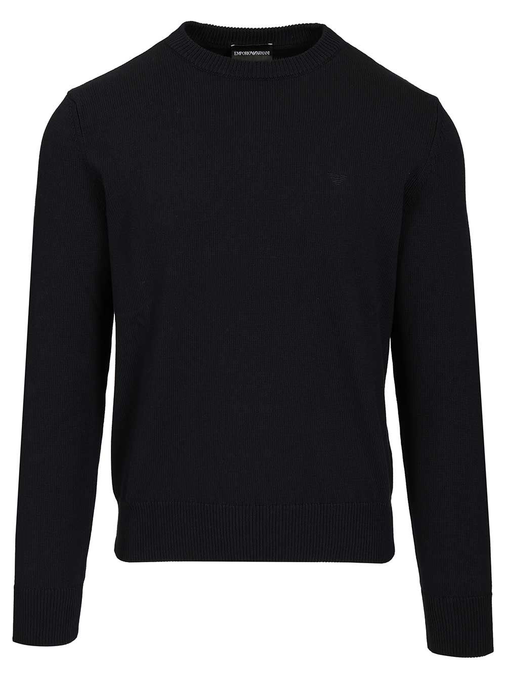Emporio Armani Cotton Sweater Knitwear - Blue | 965bbc9f0c4fbb5a4ee86917592bf5e55e833b3a