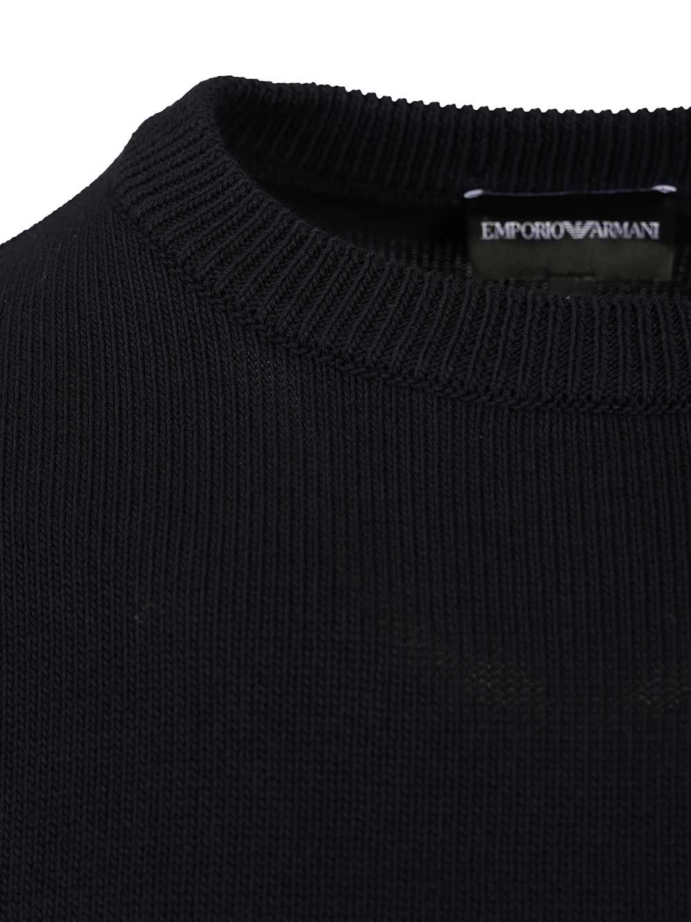Emporio Armani Cotton Sweater Knitwear - Blue | 08280c50e180952e905893faa9a7d92318716ddd