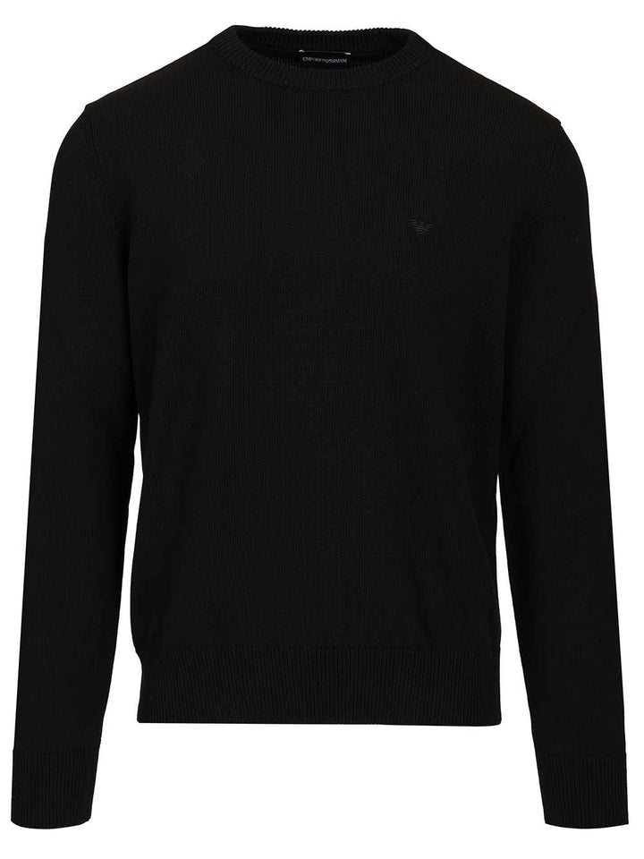 Emporio Armani Cotton Sweater Knitwear - Black | b48ddfeafc8a1c9eae76e7b251708f521639efe9