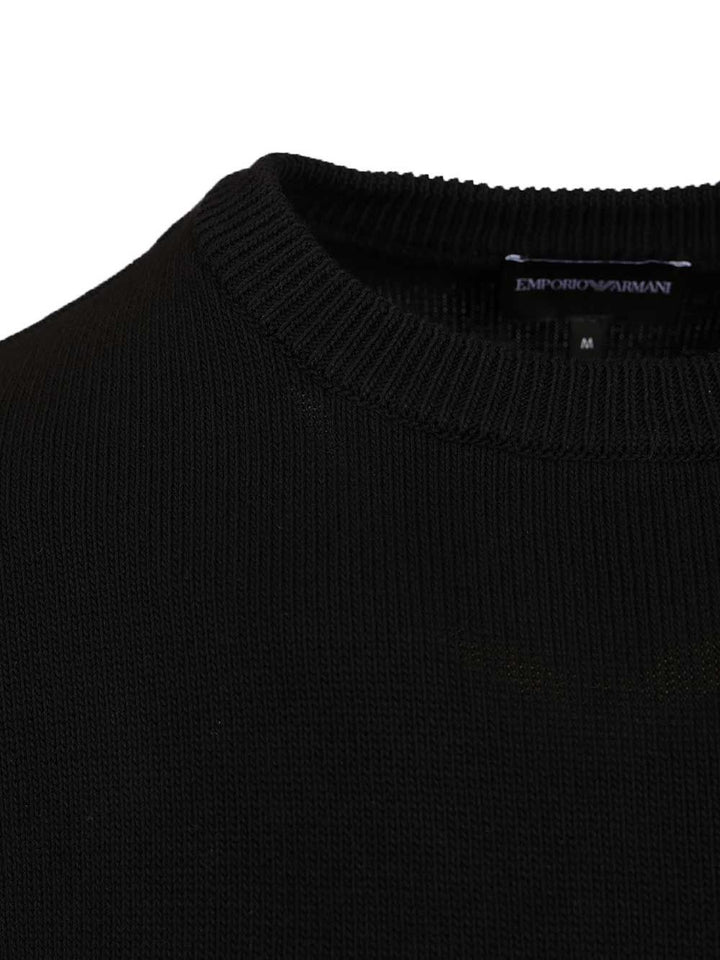 Emporio Armani Cotton Sweater Knitwear - Black | 7563d1d560f935c6bd21aadbfd9d9440ce22f626