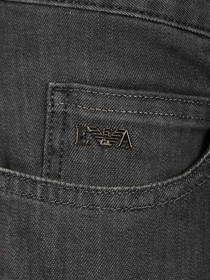 Emporio Armani Straight Denim Light Cotton Jeans - Grey | 35d7d5a217c1d7adb0518f706322ed581f56544d