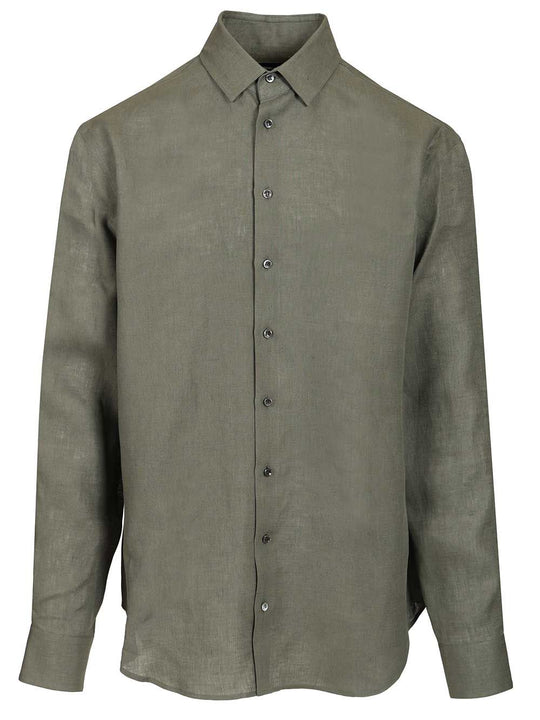 Classic Linen Shirt Shirts Green