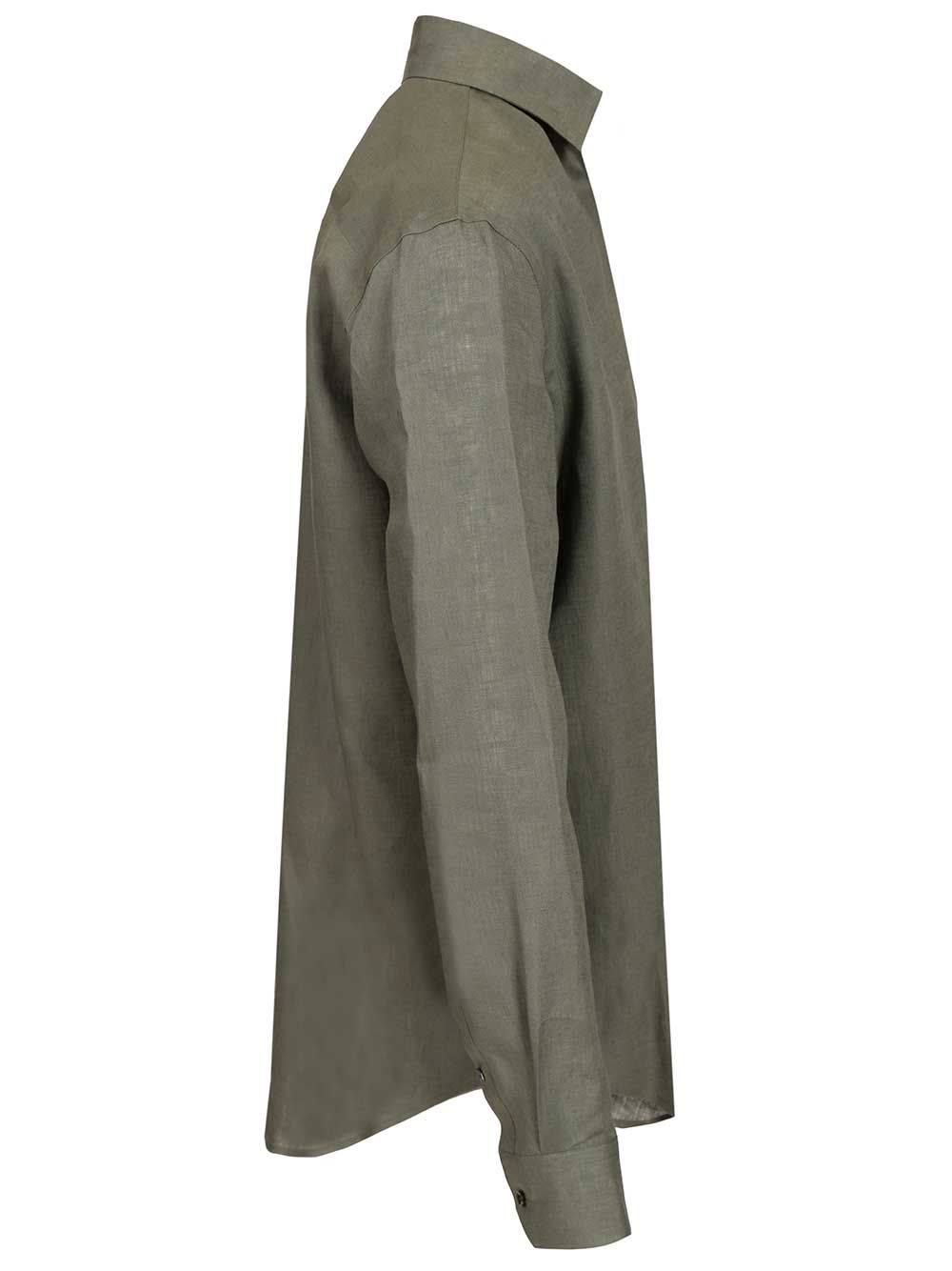 Giorgio Armani Classic Linen Shirt Shirts - Green | bf5f8199cae46b41a58a94b79f3264ef918fcd04
