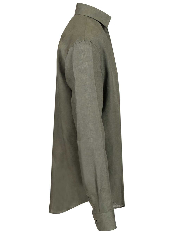 Giorgio Armani Classic Linen Shirt Shirts - Green | bf5f8199cae46b41a58a94b79f3264ef918fcd04