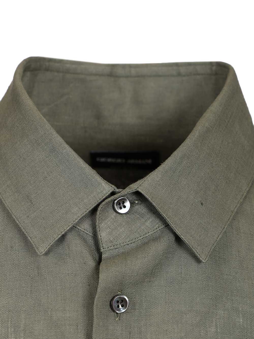 Giorgio Armani Classic Linen Shirt Shirts - Green | 88fcd931ce851d818f8811b43a13f2293ac5db42